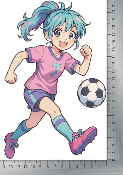 DTF Bügelbild N11 - Fußballmädchen (ca. 14 x 21,5cm)