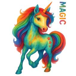 DTF Bügelbild K4 - Tigerlilly EP - magisches Einhorn (ca. 14 x 19cm)
