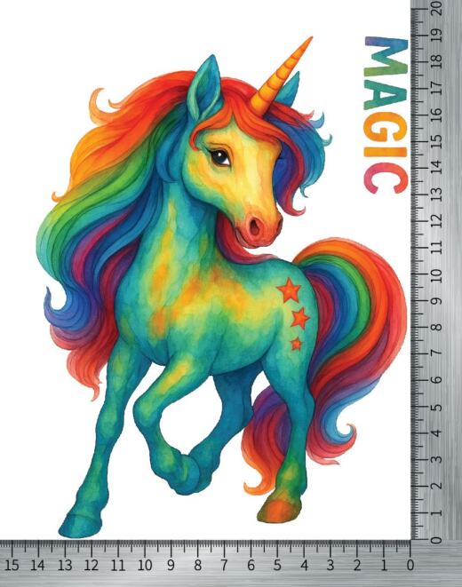 DTF Bügelbild K4 - Tigerlilly EP - magisches Einhorn (ca. 14 x 19cm)