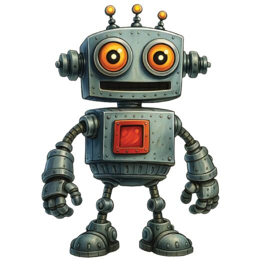 DTF Bügelbild I6 - Roboter (ca. 13,5 x 19,5cm)