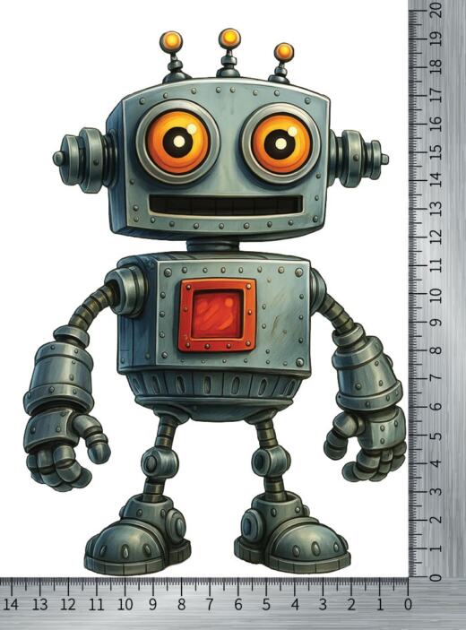 DTF Bügelbild I6 - Roboter (ca. 13,5 x 19,5cm)