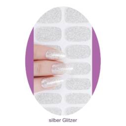 UV Gel Folien - Manilou - silber Glitzer