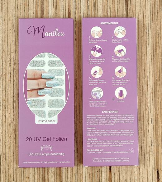 UV Gel Folien - Manilou - Prisma silber