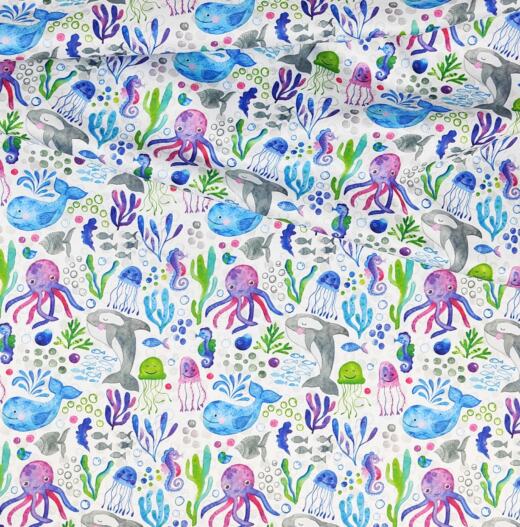 PUL Stoff bedruckt - Tigerlilly EP - Happy Ocean
