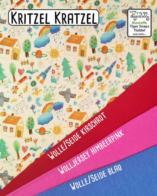 Wolle/Lyocell Biojersey - Kritzel Kratzel