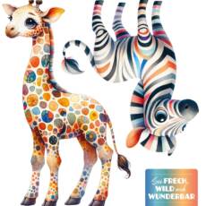 Bügelbild N20 - Tigerlilly EP - frech wild wunderbar Giraffe und Zebra