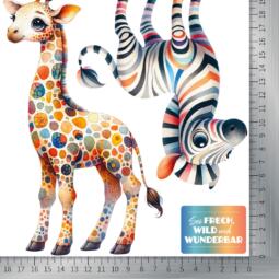 DTF Bügelbild N20 - frech wild wunderbar Giraffe und Zebra – Bild 2
