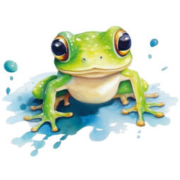 DTF Bügelbild N23 - Tigerlilly EP - Froschbaby  (ca. 14 x 10,5cm)