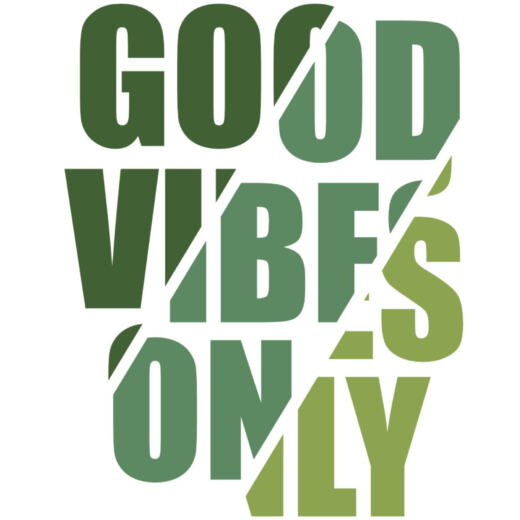 DTF Bügelbild O4 - Good Vibes Only - grün (ca. 19 x 24,5 cm)