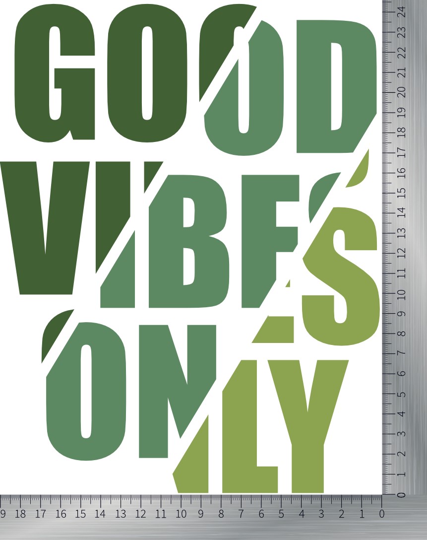good vibes only grün lineal