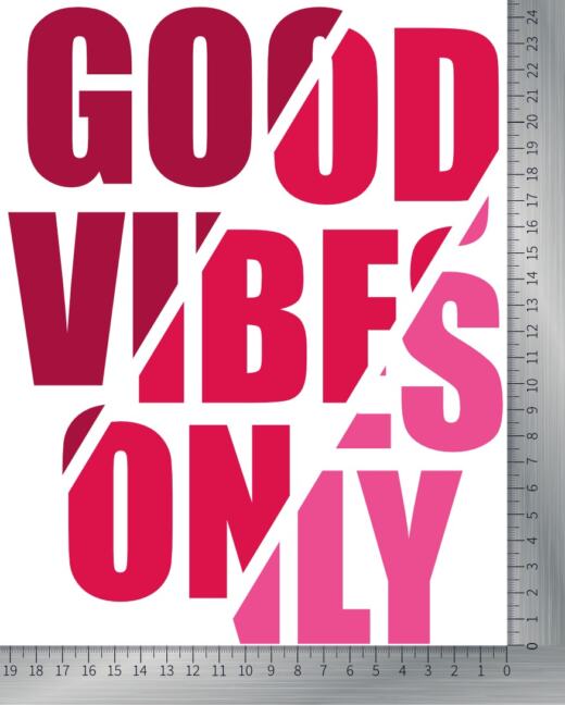 DTF Bügelbild O6 - Good Vibes Only - rot (ca. 19 x 24,5 cm)
