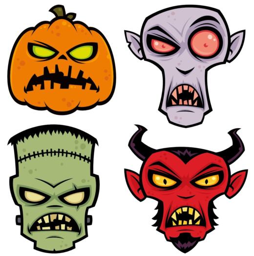 DTF Bügelbild O3 - Halloween (Setgröße ca. 13,5 x 13cm)