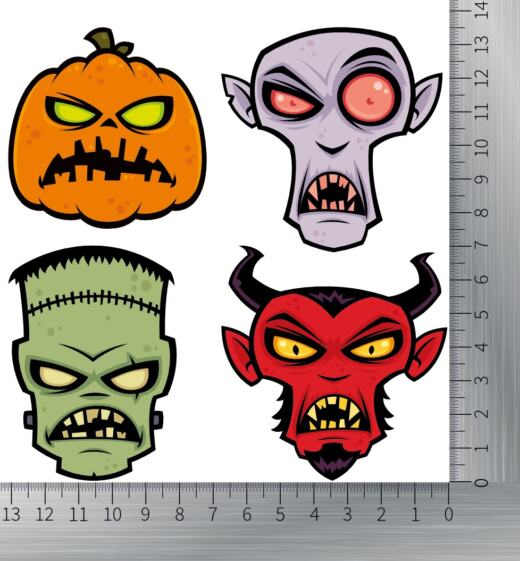 DTF Bügelbild O3 - Halloween (Setgröße ca. 13,5 x 13cm)