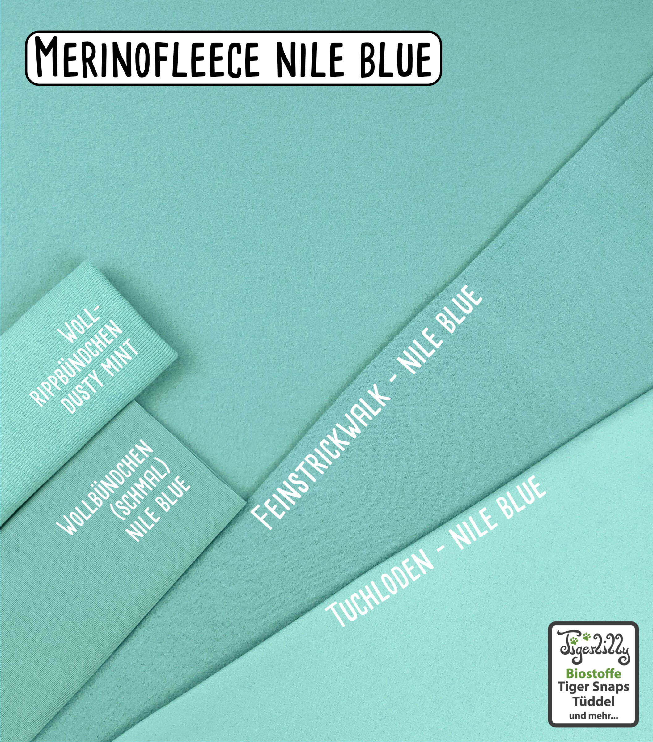 Merinofleece nile blue Bündchen nile blue feinstrickwalk nile b