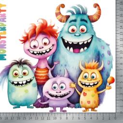 DTF Bügelbild O1 - Monsterparty (ca. 19,5 x 18cm) – Bild 2