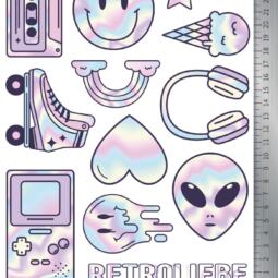 DTF Bügelbilder N18 - hololook Retroliebe Set – Bild 2