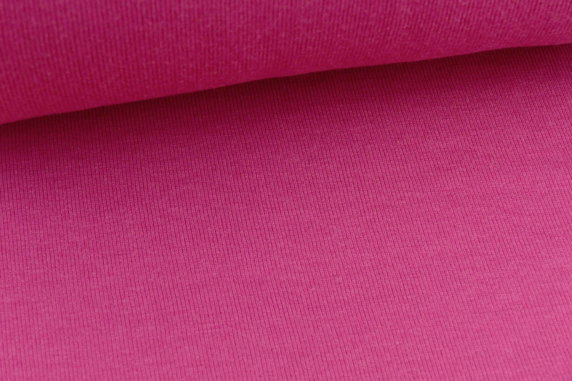 Rippbündchen Wolle himbeerpink
