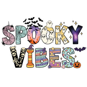 DTF Bügelbild O2 - Spooky Vibes (ca. 19 x 11,5cm)
