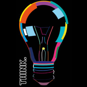 DTF Bügelbild O10 - Think Bulb (ca. 8 x 14cm)