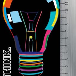 DTF Bügelbild O10 - Think Bulb (ca. 8 x 14cm) – Bild 2
