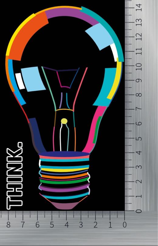 DTF Bügelbild O10 - Think Bulb (ca. 8 x 14cm)