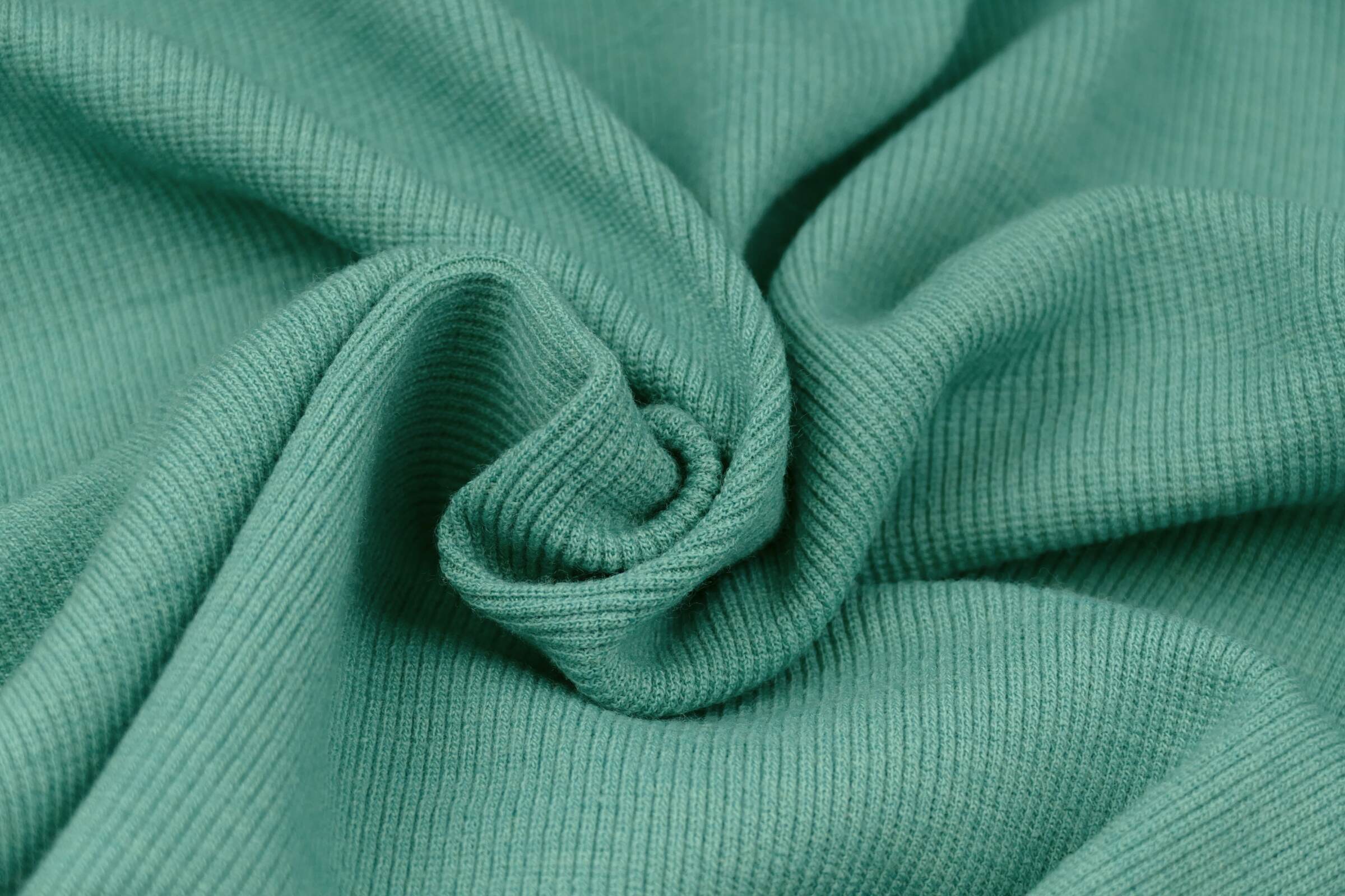 Woll Rippbündchen dusty mint