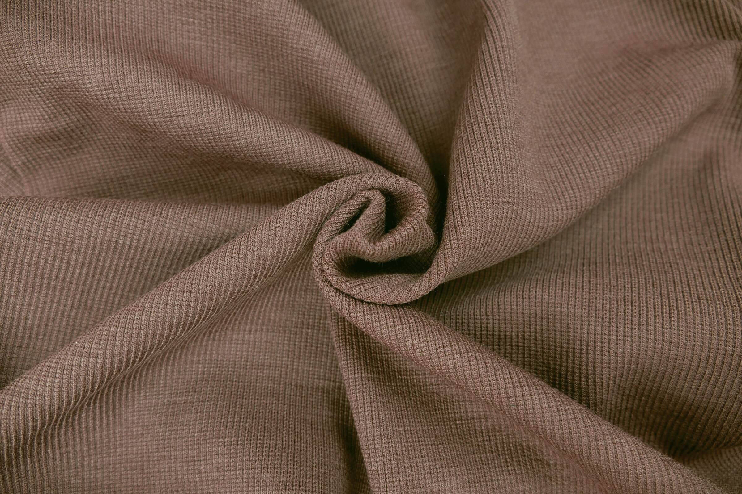Woll Rippbündchen taupe