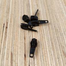 5 Zipper für Spiralreißverschluss endlos 5mm (mit Autolock) - schwarz
