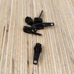 5 Zipper für Spiralreißverschluss endlos 5mm (mit Autolock) - schwarz