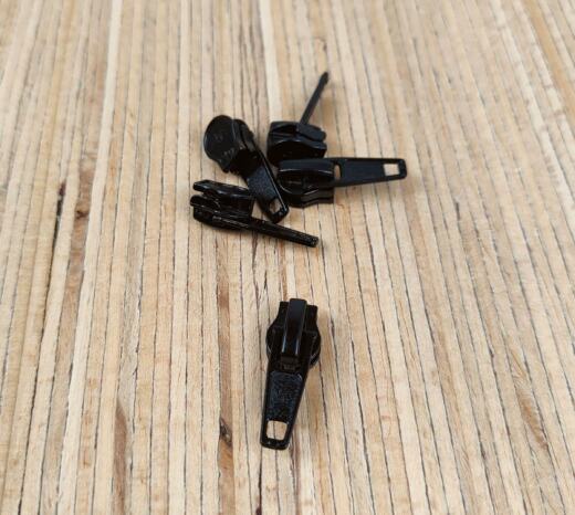 5 Zipper für Spiralreißverschluss endlos 5mm (mit Autolock) - schwarz