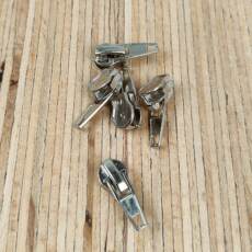 5 Zipper für Spiralreißverschluss endlos 5mm (mit Autolock) - silber