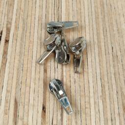 5 Zipper für Spiralreißverschluss endlos 5mm (mit Autolock) - silber