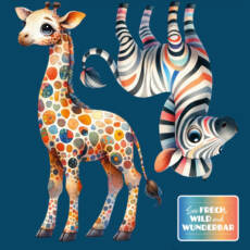 Bügelbild N20 - Tigerlilly EP - frech wild wunderbar Giraffe und Zebra