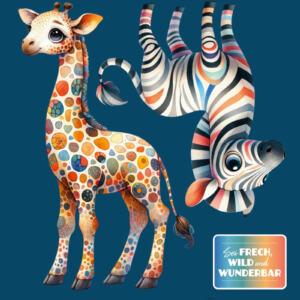 DTF Bügelbild N20 - frech wild wunderbar Giraffe und Zebra