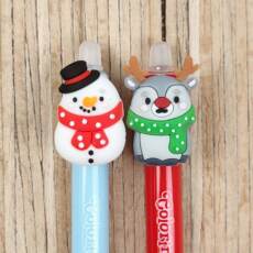 2er Set radierbare Stifte  - Colorino School - Schneemann & Rentier