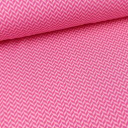 Bio Jacquardjersey - Tigerlilly - Fischgrät pink