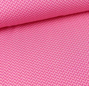 Bio Jacquardjersey - Tigerlilly - Fischgrät pink