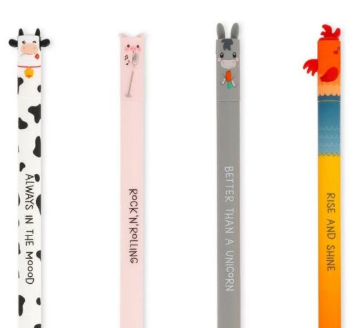 Legami Set mit 4 radierbaren Gelstiften - Farm Sweet Farm
