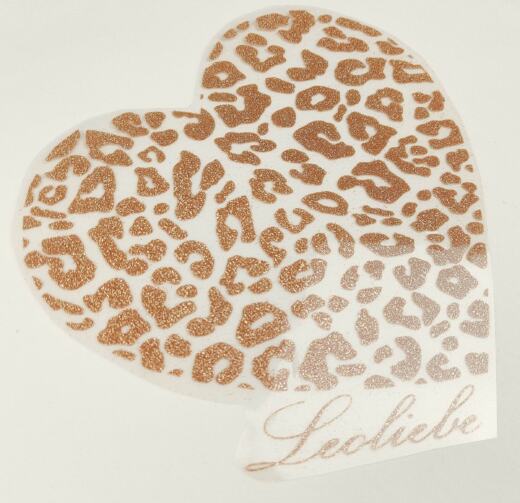 Bügelbild - Leoherz "Leoliebe" (ca. 23 x 22cm) - Folienauswahl