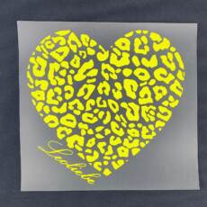 Bügelbild - Leoherz "Leoliebe" - SUPERIOR reflektierende Flexfolie (ca. 23 x 22cm) - Farbauswahl