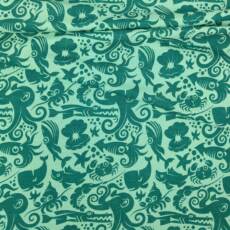 Wolle/Seide Biojersey - Ozean auf mint