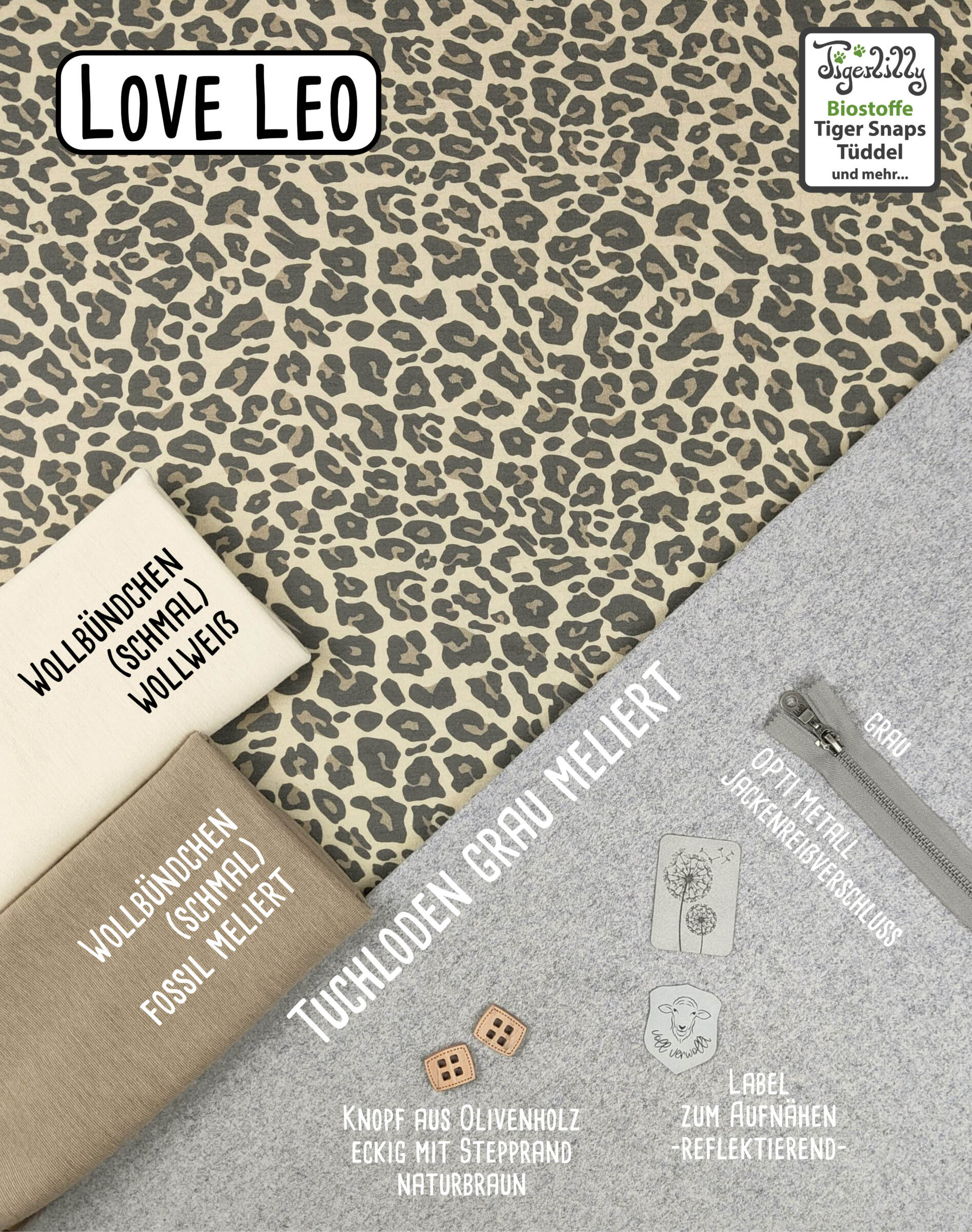 Love leo und tuchloden grau meliert