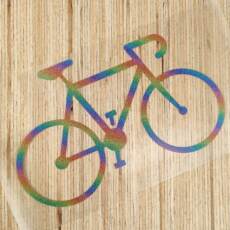 Bügelbild O12 - Rennrad - Superior Glamour rainbow (ca. 22 x 13,5cm)