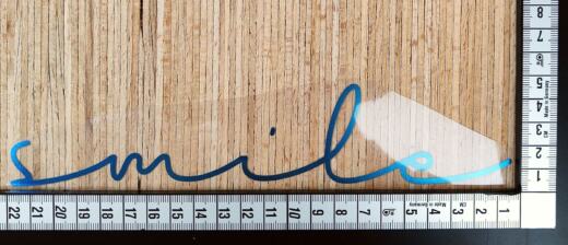 Bügelbild - "smile" groß (ca. 22 x 5cm) - Folienauswahl