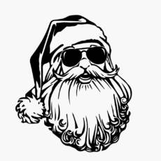 Bügelbild - Cool Santa (ca. 29 x 24cm) - Folienauswahl