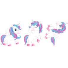 Nachtleuchtende Bügelbilder O17 - Tigerlilly EP - Einhörner (ca. 7 x 18cm)