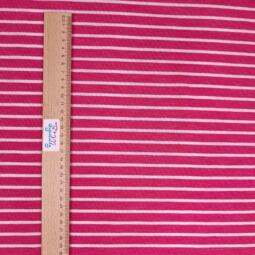 Wolle/Lyocell Biojersey - ungleiche Streifen himbeerpink – Bild 2