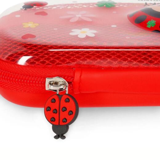 Legami Transparentes Hartschalen-Federmäppchen - Wonderwow - Ladybug (Marienkäfer)