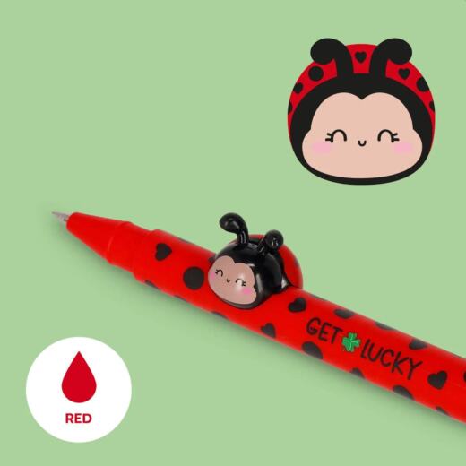 Legami - Gelstift Lovely Friends (mit Deko-Tierchen) - Ladybug (Marienkäfer)