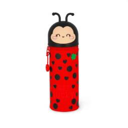 Legami 2-in-1-Federmäppchen aus Silikon - Kawaii - Ladybug (Marienkäfer)